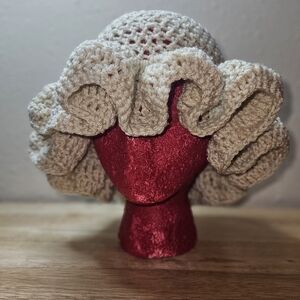 Elegant Cream Crochet Women's Hat